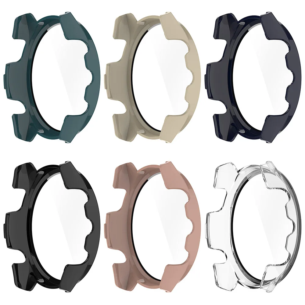 2-in-1 Watch Case+Tempered Glass For Garmin Forerunner 165 PC Hard Cover With Screen Protector Film For Forerunner 165 Music