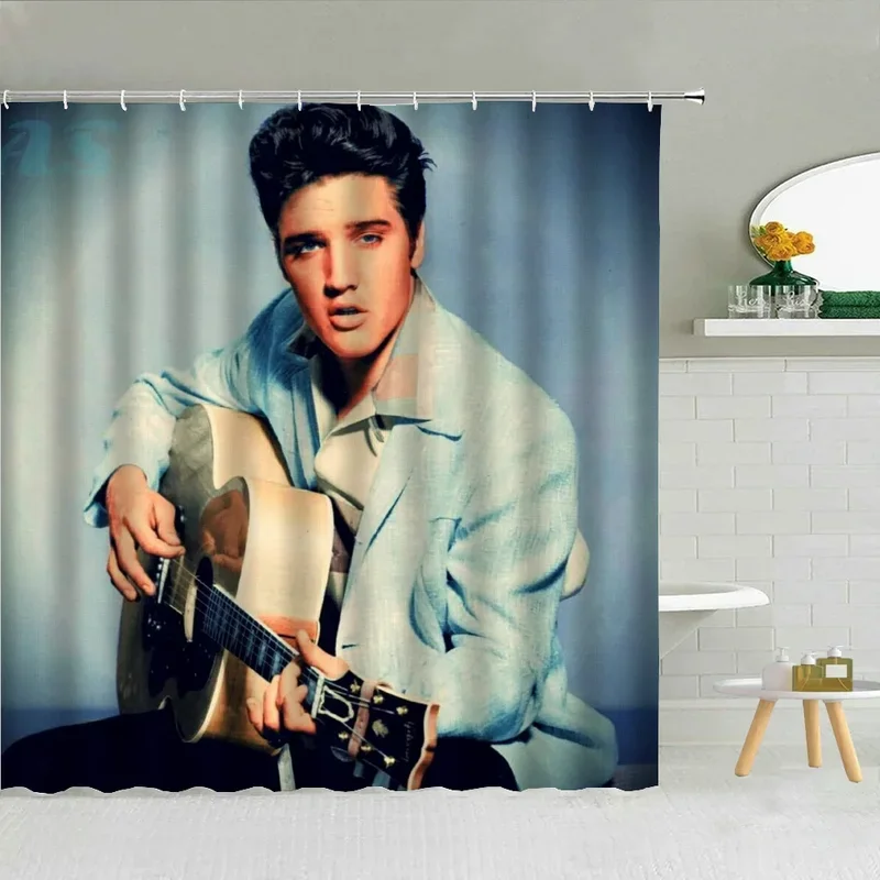 E-Elvis Waterproof Shower Curtain for Bathroom Accessories Bath Things Folding Partition Curtains the Showers Bathrooms Products