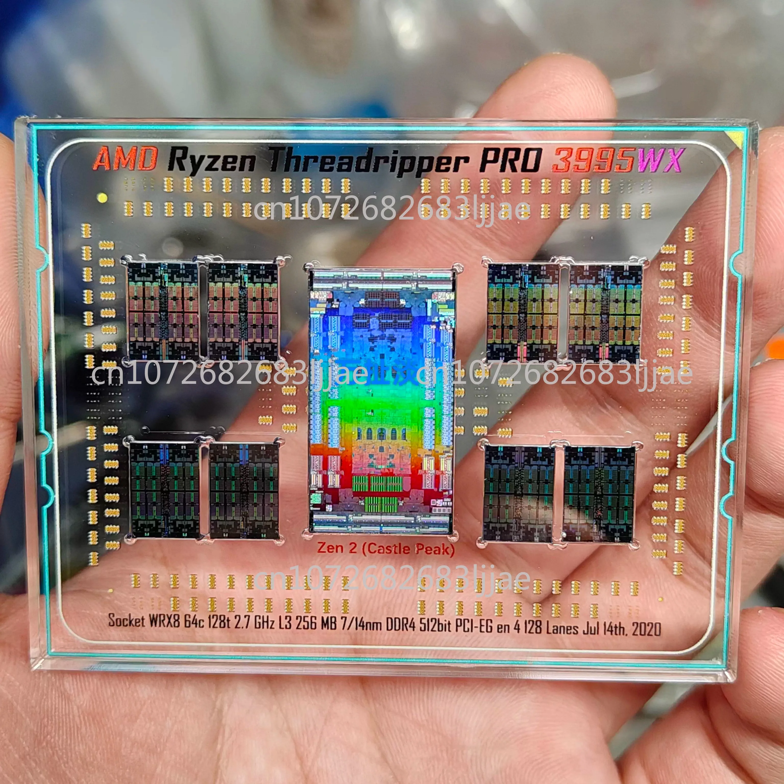 AMD Thread Tear 3995wx CPU Wafer Core Ornament Collection Silicon Wafer Semiconductor Computer Epoxy
