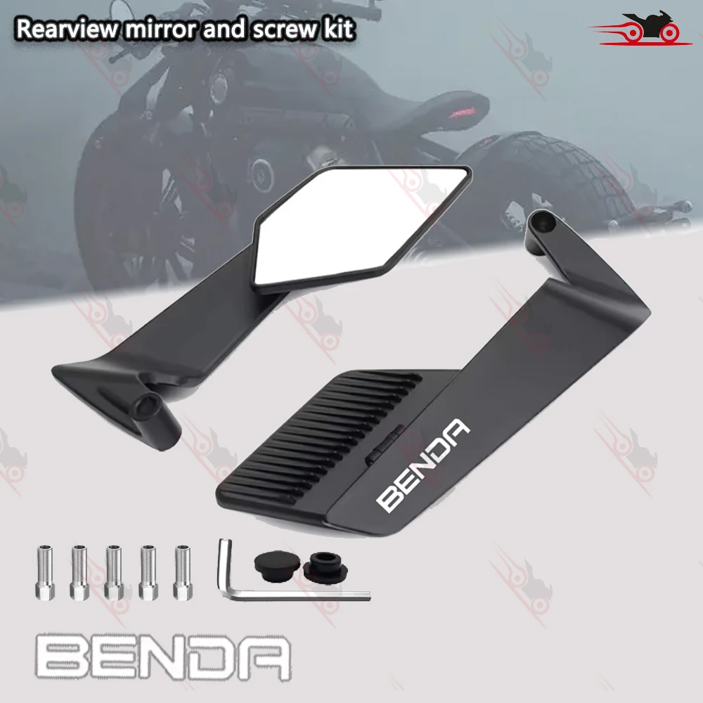 

Aerodynamic Design Motorcycle fixed Wind Wing Rearview Mirror For BENDA Chinchilla 300 450 LFS700 LFC700 BD400 BD500 LFC