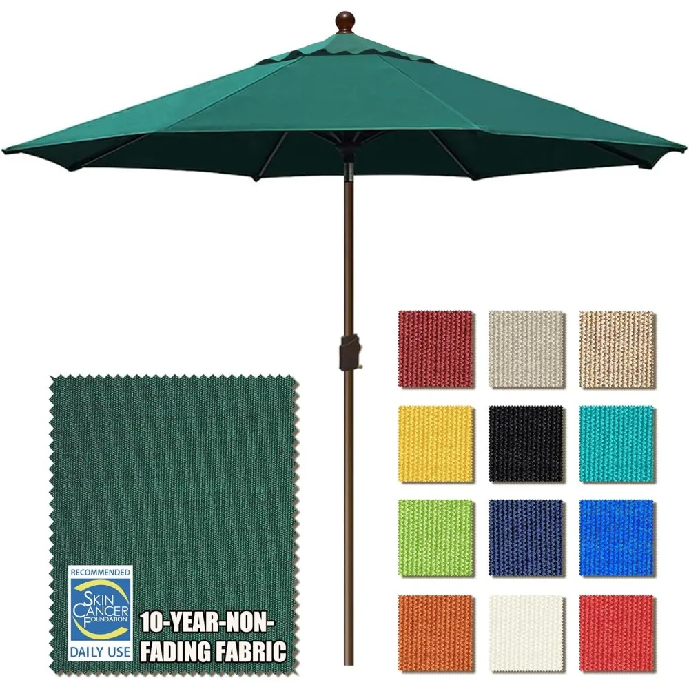 

Зонт для патио, 10 лет, не выцветающий, 10 футов, уличный настольный зонт с вентиляцией, лесной зеленый