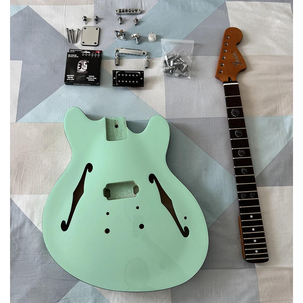 

DIY, полуфабрикат электрогитары Starcaster Jazz, головка гитары, корпус гитары яркого серфинг-зеленого цвета и все компоненты.