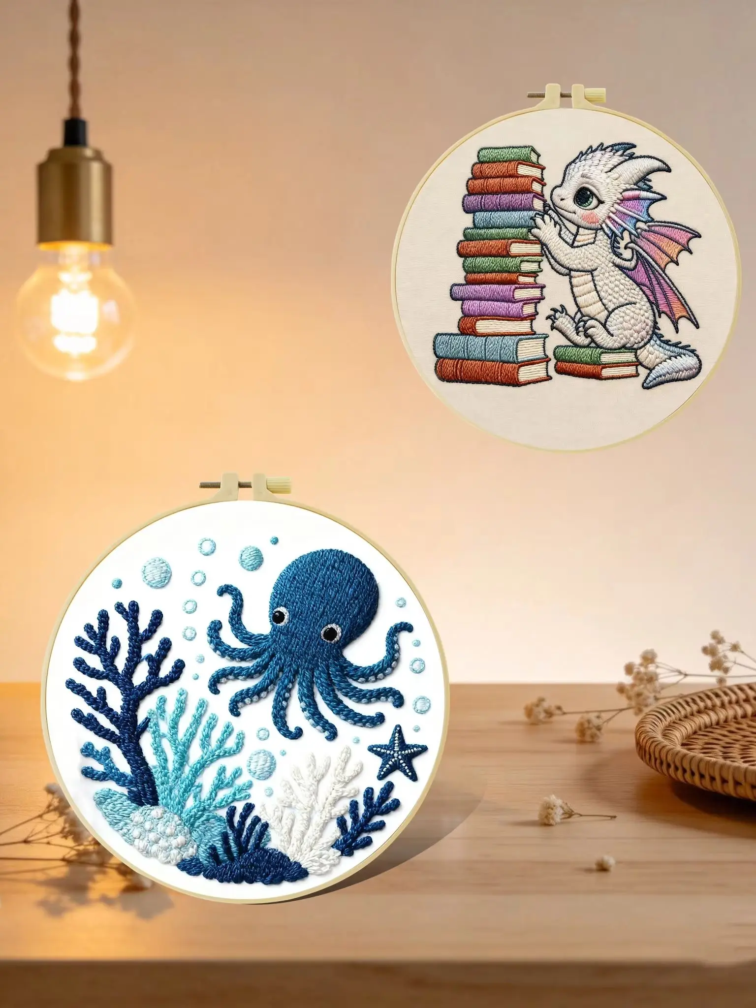 Neues DIY Tier-Stickerei-Set für Anfänger, Heim-Nähhandarbeits-Kit, Stickerei-Set, Geschenk-Muster, Handgemachte Dekoration – Detail 1