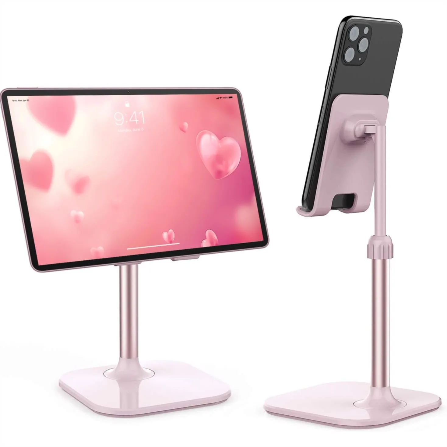 

Cell Phone Stand for Desk, Adjustable Phone Holder Compatible with iPhone and All Mobile Phones Tablet, Pink Valentine's Day