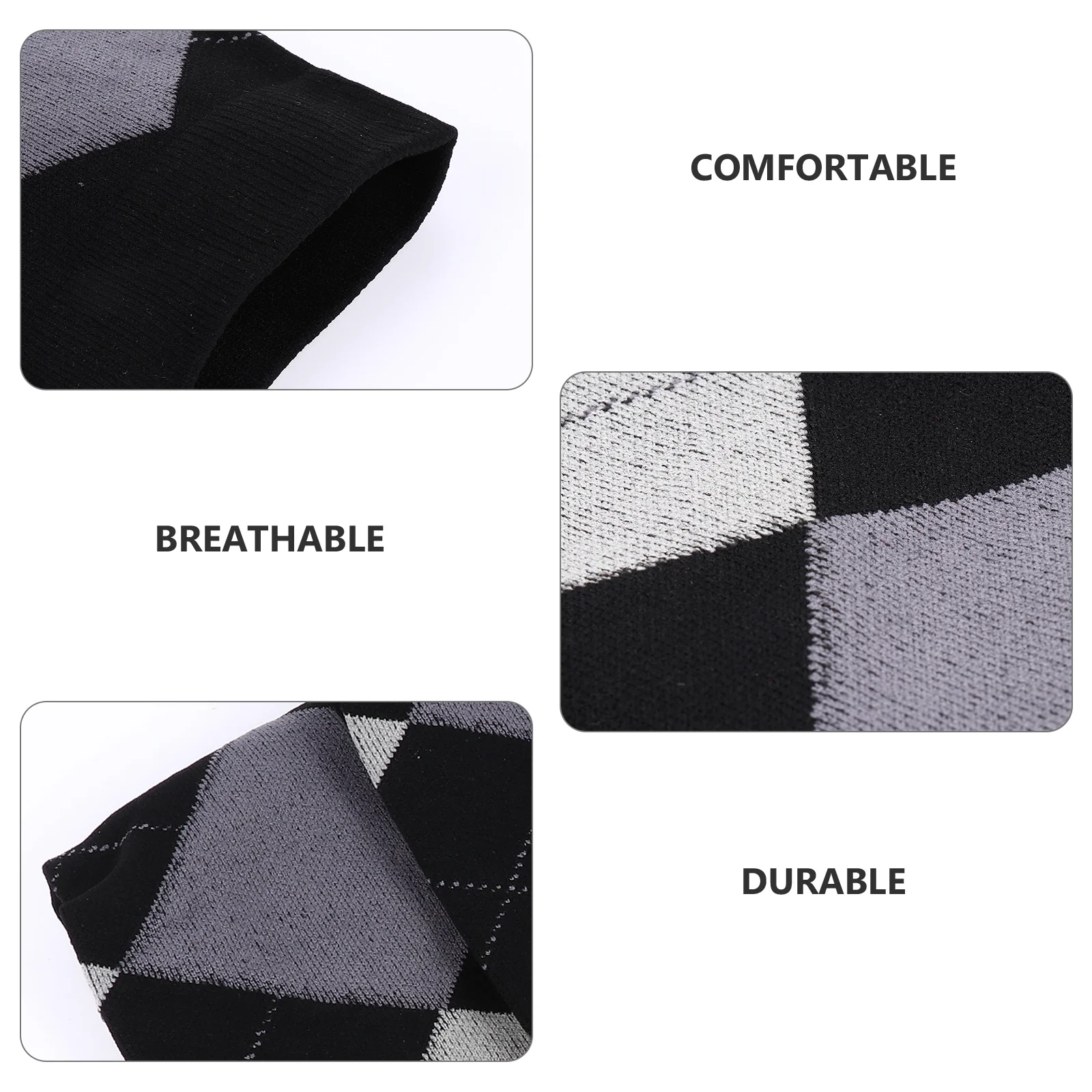 1 Pair Adults Unisex Sports Socks L/Xl Breathable Running Cycling Knee High Socks For Women Men Outdoor Fitness Rhombus Print