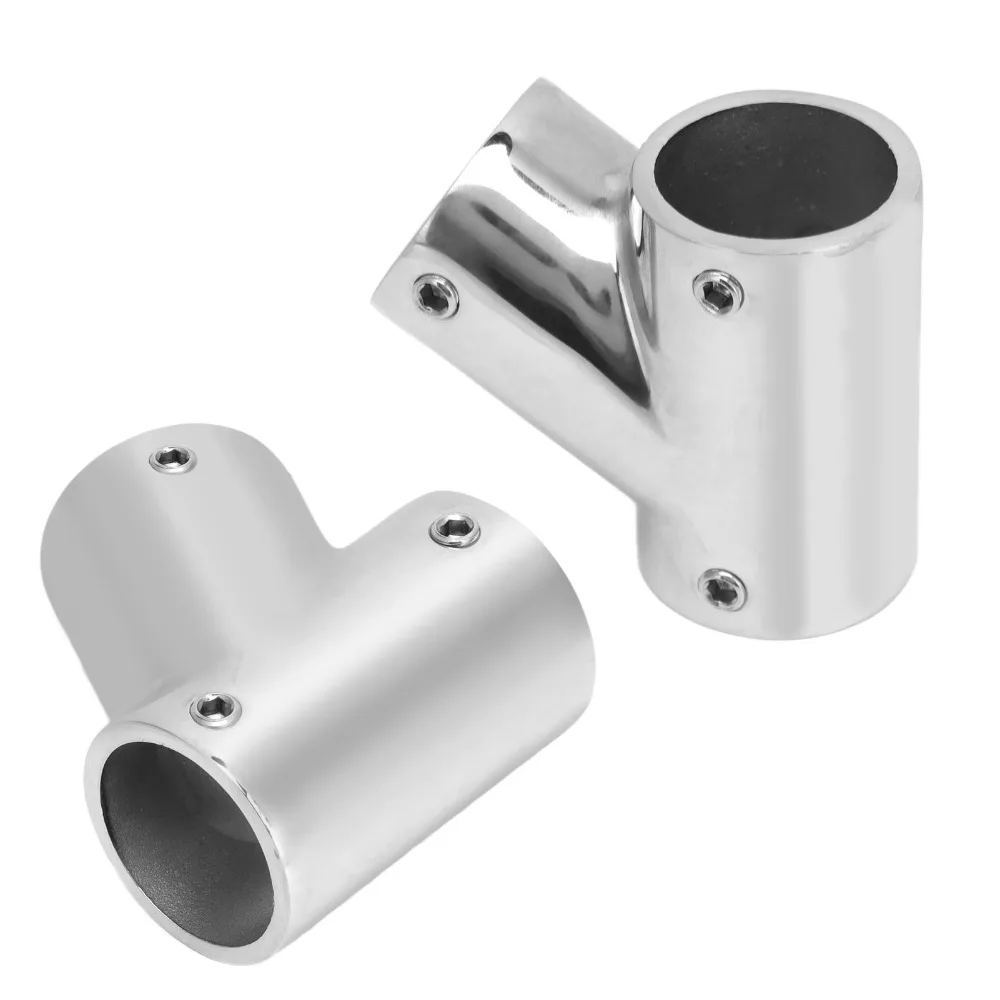 2pcs Practical 3 Way Boat Tube Connector Right Handrail Boat Pipe Connector Boat Tubing Connector Boat