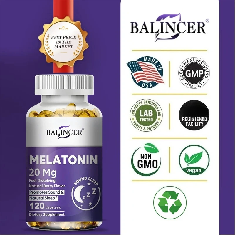 Balincer Melatonin - Supports Mood, Cognitive Relaxation, Healthy Sleep - Immune System, Non-GMO, Vegan