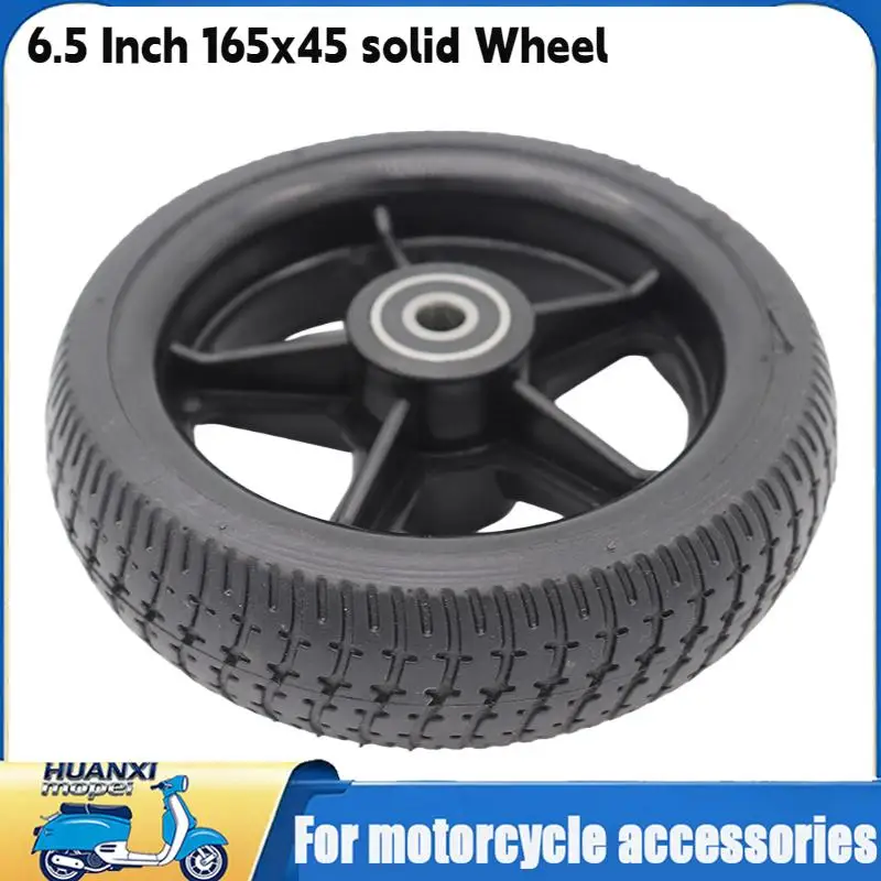 6.5-Inch Solid Wheels with Plastic Hubs/Rims for Electric Scooters, Smart Folding Electric Longboard Hoverboards Supermoto Wheels