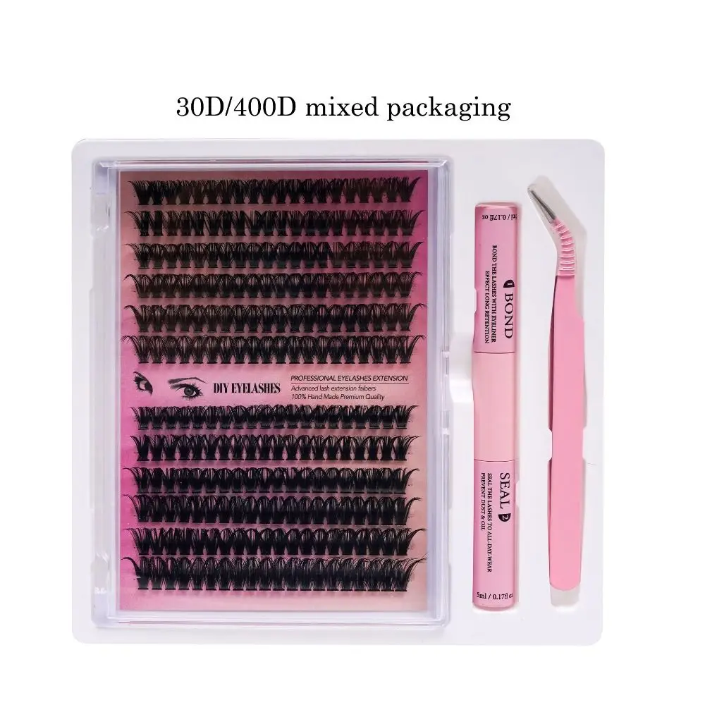 Manga Lashes Korean Style DIY False Eyelashes 3D Comic Eye D-Curl Lashes Soft DIY Hot Melt Single Cluster Makeup Tool