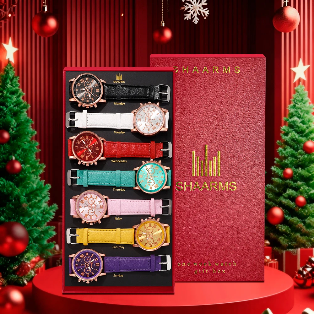 7PC Compact And Exquisite Quartz Watch For Valentine's Day, Ramadan, Birthdays, The Ideal Gift For Friends And Family