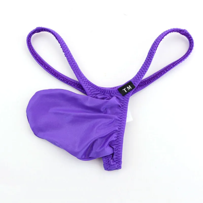 Men G String 3D Extended Bulge Pouch Low Rise Silky Nylon Sexy T-back Thong Underwear Breathable Male Base Panties Gays Knickers