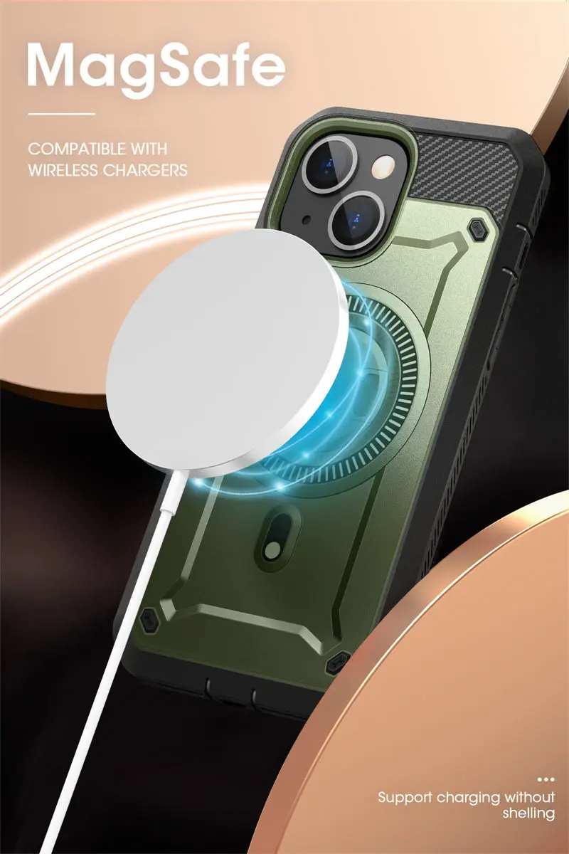 SUPCASE for iPhone 15/14/13 Case 6.1 inch 2023 UB Pro Mag Full Body Rugged Case Cover with Built-in Screen Protector