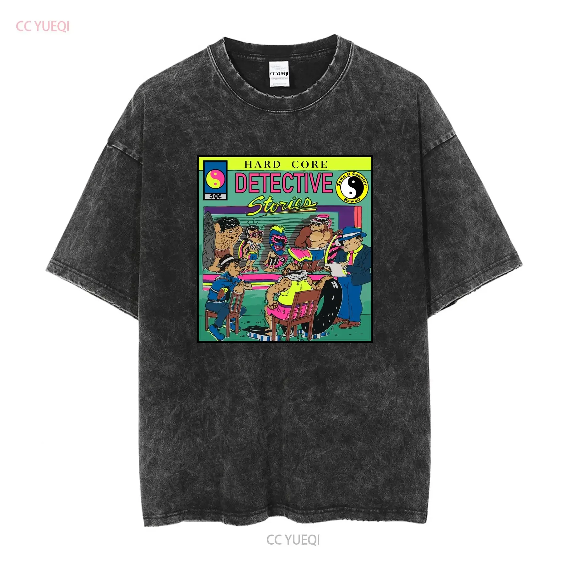 Vintage T C Town And Country Shirt Hard Core Detective Stories Surf Skate vintage Washed Soft Stylish designer clothes homme