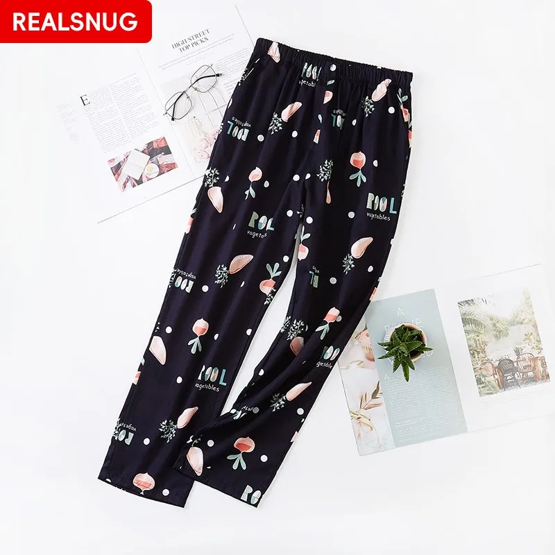 NANJIREN Women Cotton Pajama Sleepwear Pants Fashion Home Trousers Female high quality Sleep Pants Elastic Casual Sleep Bottoms