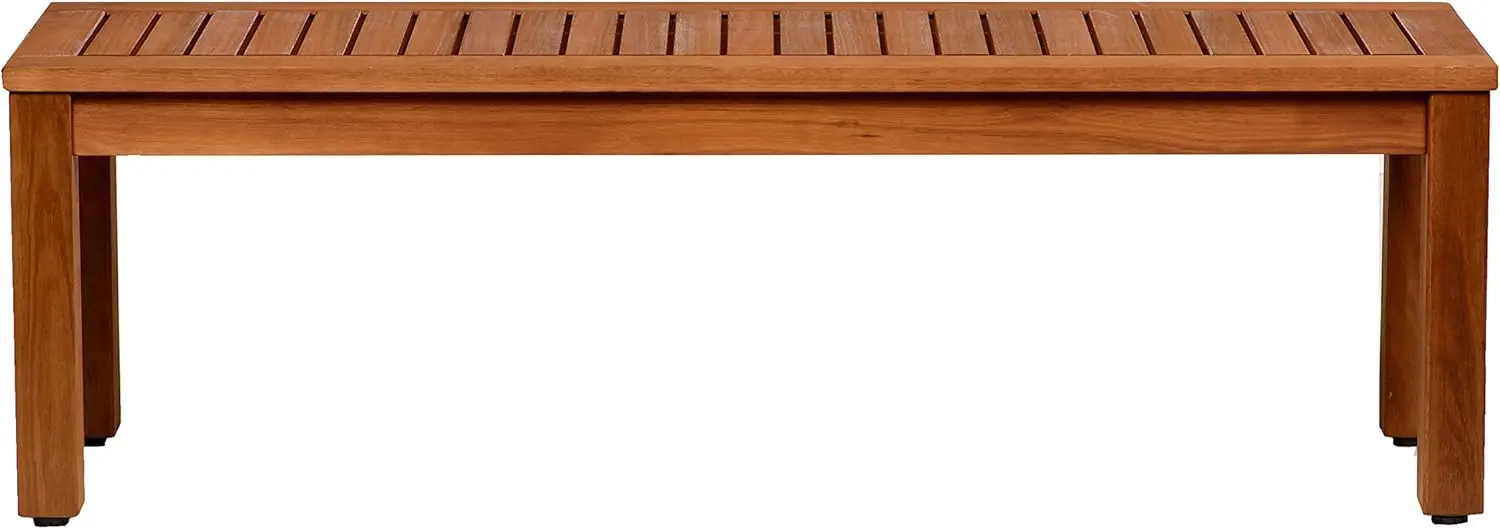 Aster Backless Patio Bench | Eucalyptus Wood | Ideal For Outdoors And Indoors, 53