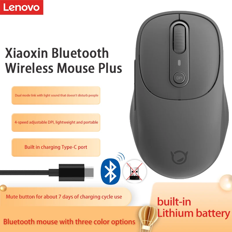 Mouse Xiaoxin Plus Bluetooth Wireless Mouse Twilight Dark Gray Bluetooth Dual Mode Mouse Silent Office Mouse