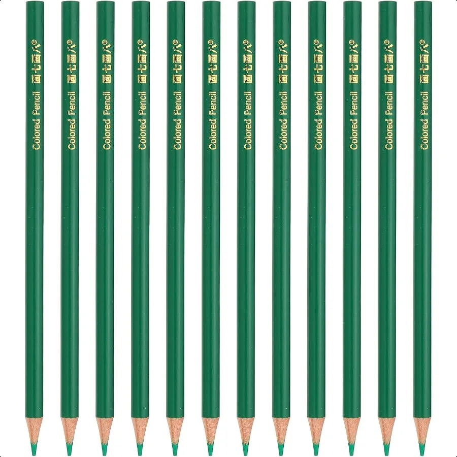 

Green Colored Pencils Set12 Pcs Oil Color Pencils Wooden Coloring Drawing Pencil for Artists Art Painting