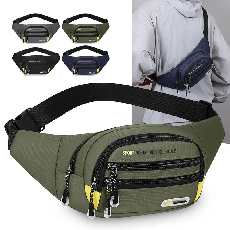 Fashionable Men's Waist Bag Multi Pocket Storage Daily Outdoor Shoulder Bag Sports Cycling Chest Bag Commuting Bag Etc