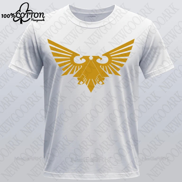 Men's T-shirt cotton Warhammer 40 000 Aquila gold Men's  Clothing for Summer Casual T Shirt Fashion Trend