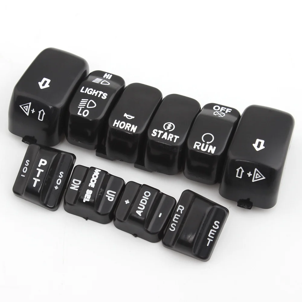 Motorcycle Accessories 10PCS Hand Control Switch Cap Button Cover For Harley Touring Ultra Classic Electra Glide FLHTCU 1996-13