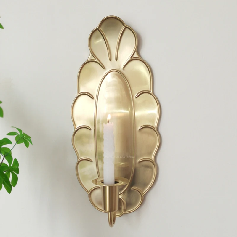 Vintage Candle Holder Metal Wall Decoration Living Room Bedroom Home Wall Mounted Candlestick Antiquity Old Romantic Iron Decor