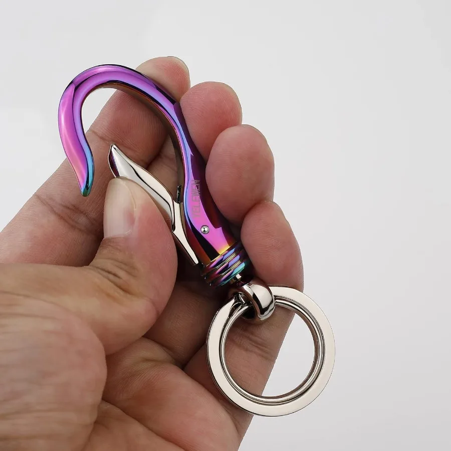 سيارة المفاتيح حلقة تسلق كليب مع 2 حلقات المفاتيح السنانير حامل Pue حزام سلسلة مفاتيح كيرينغ الثقيلة هدية للرجال والنساء