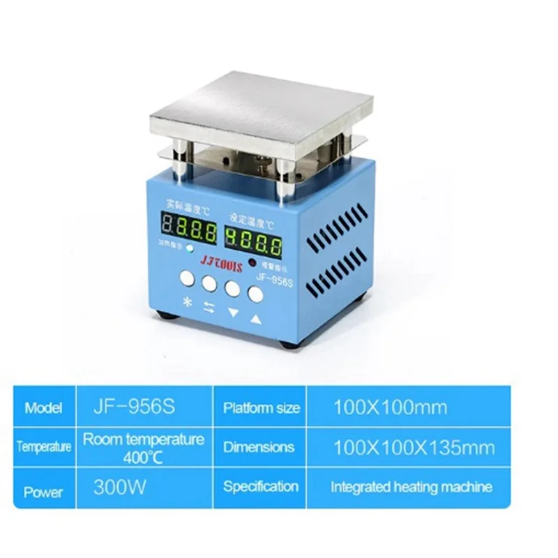 AA63 caliente 1 pieza 956S mesa calefactora 300W placa calefactora de doble pantalla lámpara LED mesa de soldadura de cuentas placa caliente de temperatura ajustable