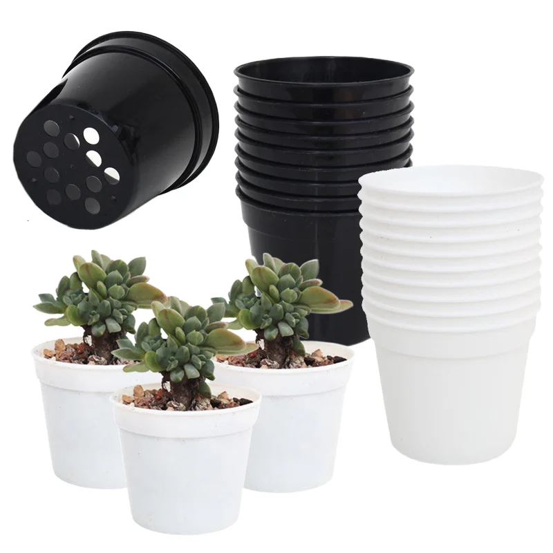 10/20pcs Round Plastic Flowerpot Mini Seedling Pot Nursery with Drainage Holes Useful Garden Accessories Seedling Supplies TMZ