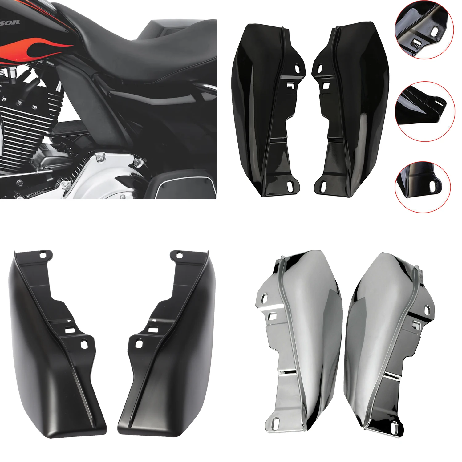 Motocykl osłona termiczna w połowie ramki deflektor powietrzny dla Harley Touring przemieszczanie się po ulicy FLHX 2009-2016 2010 2011 2012 2013 2014 2015