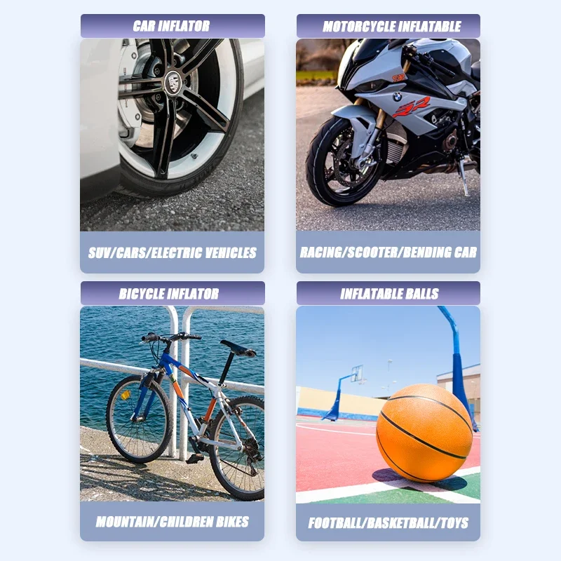LED Wireless Digital Display Car Air Compressor Portable Electric Tire Inflator Pump with Light for Auto Motorcycle Bicycle