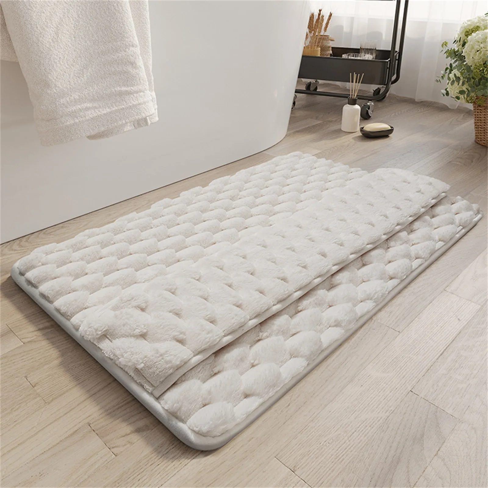 Memory Foam Bathroom Mat, Bathroom Absorbent Floor Mat Rug, Shower Room Door Wiping Mat, Quick Drying Anti Slip Doormat