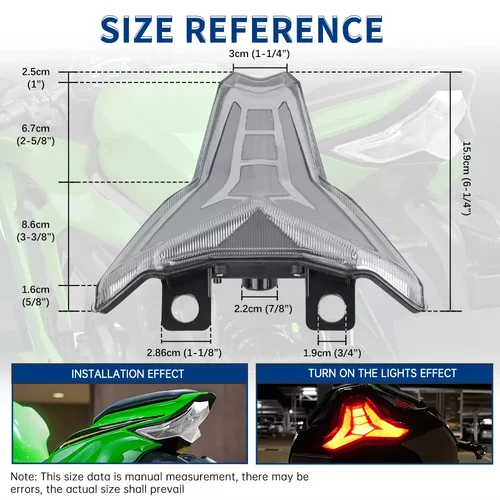 Imagen 2 del producto Luz LED de freno trasera integrada para motocicleta, intermitente para Kawasaki, KAWASAKI Ninja 400, Z400, ZX10R, Z1000, ZX6R, ZX-6R, ZX-10R
