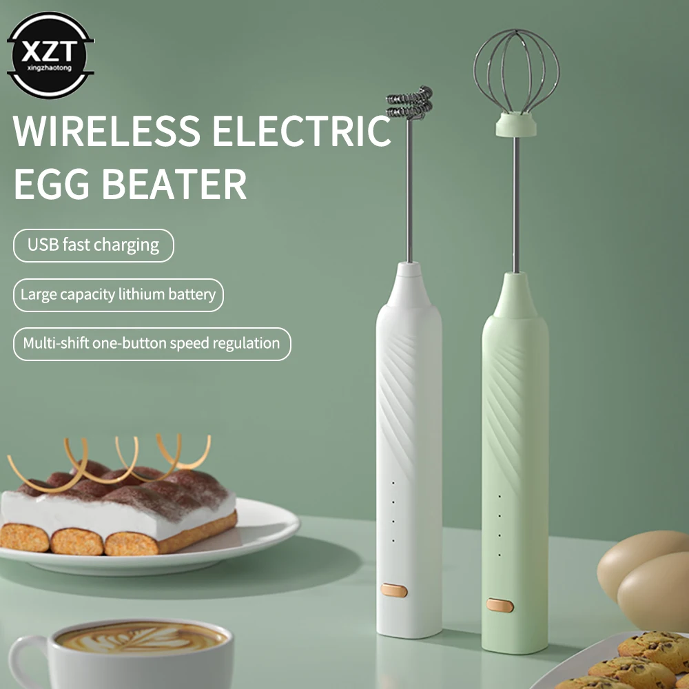 Electric Mixer Handheld Electric Milk Frother USB Rechargeable Egg Blender Kitchen Tools Baking Tools