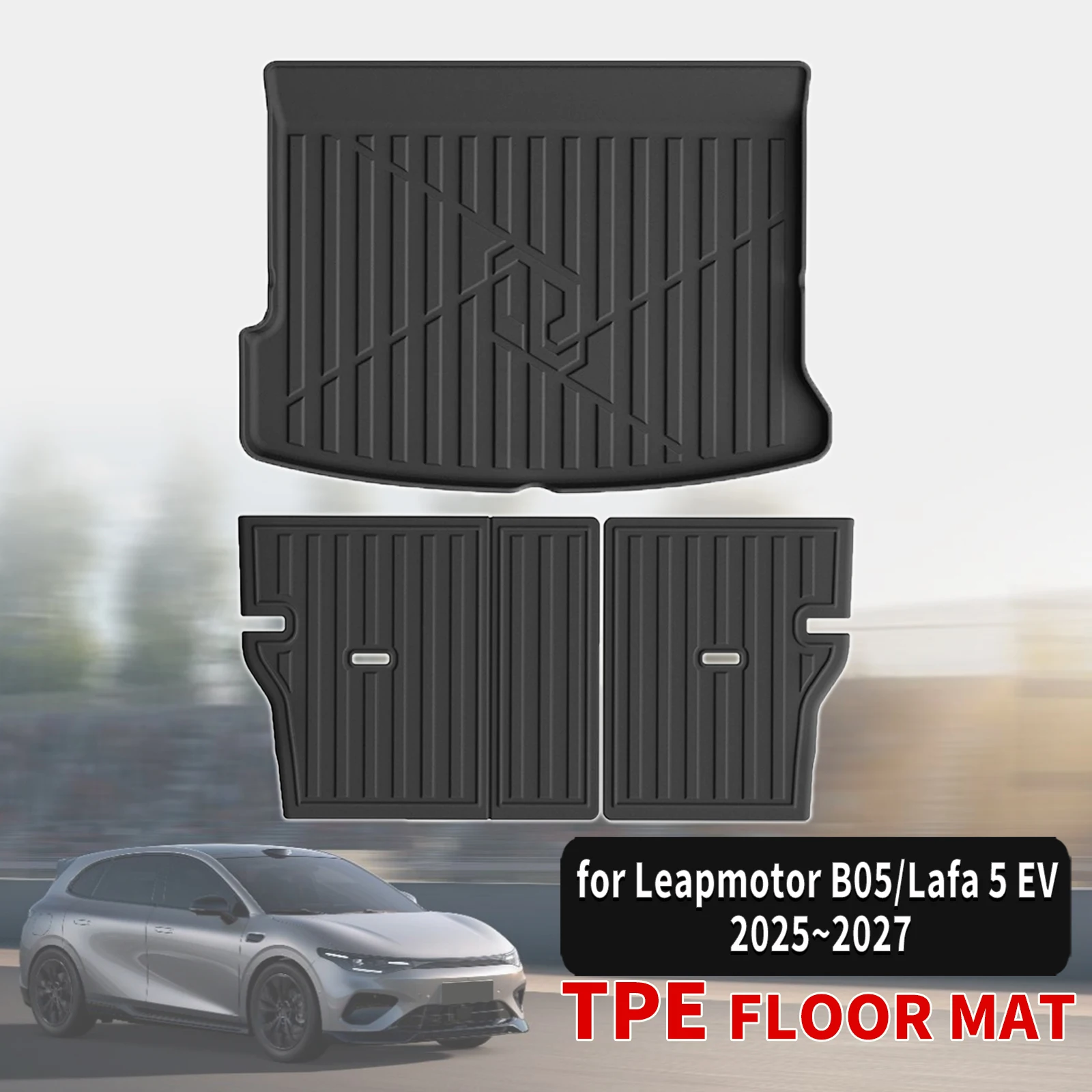 for Leapmotor B05 Lafa 5 EV 2025-2027 LHD/RHD Luxury Eco-Friendly TPE Trunk Mat Odorless Non-Toxic Custom Fit Car Accessories
