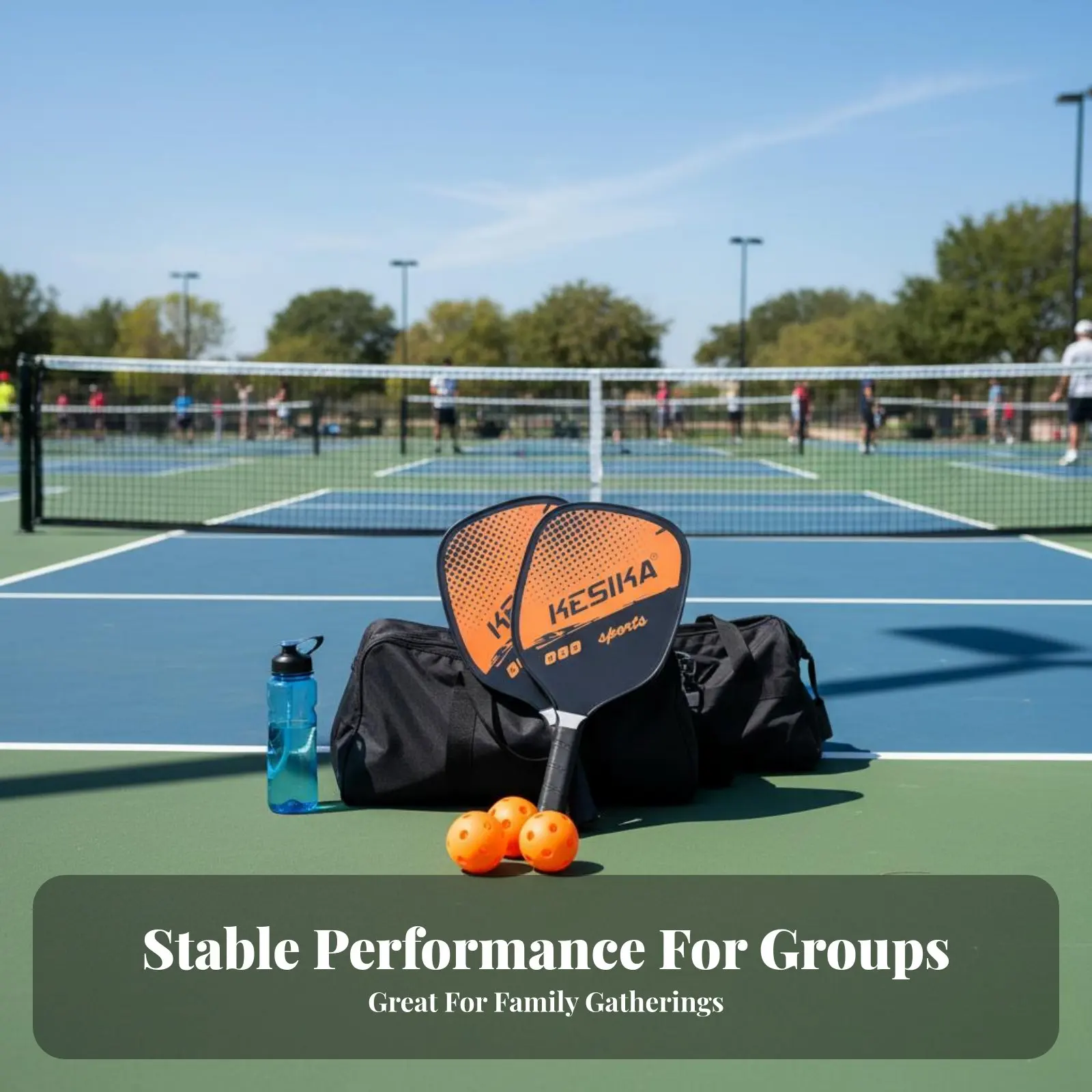 

Pickleball Paddle Set Non-Slip Grip Pickleball Racket and Sphere Set Sports Equipment Reinforced Rim Protector Enlarged Sweet