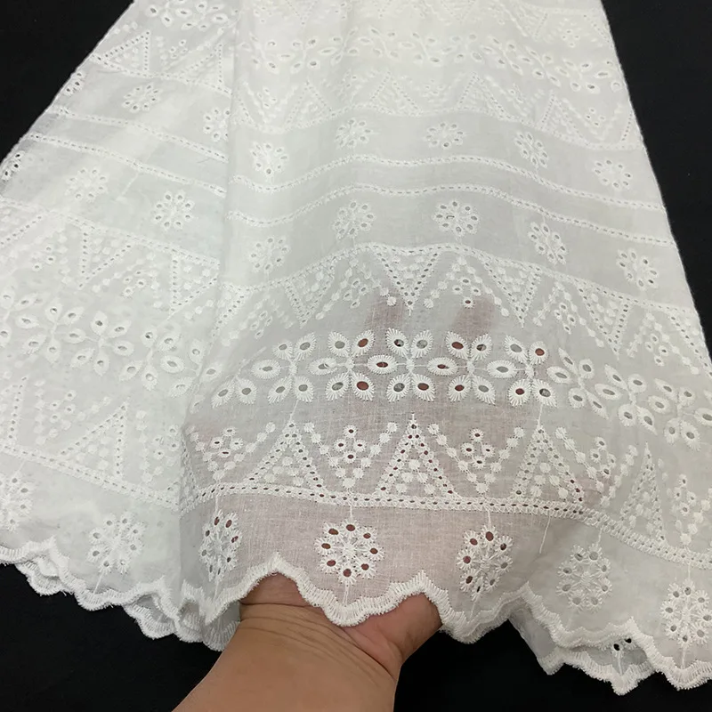 Hollow Embroidered Cotton Fabric Hollow Out Pure Cotton Fabric