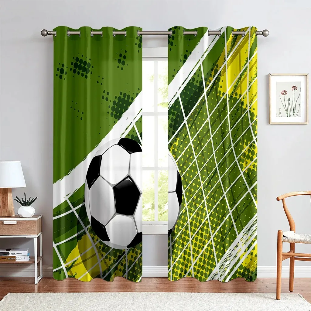 

Football Sports Curtains for Livingroom Boy's Bedroom Window Treatment Bathroom Treatment Kids Curtains, 2 Piece Free Shipping