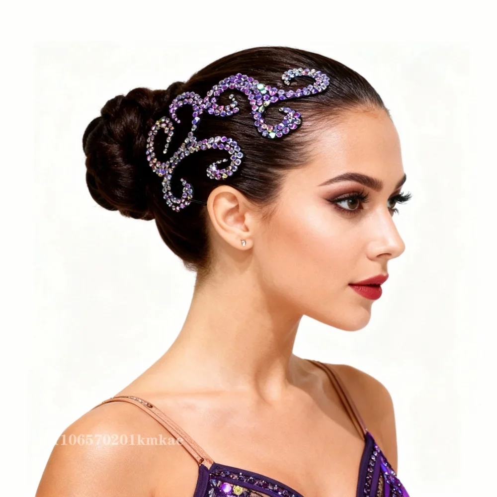 Bauchschmuck, lateinamerikanische Tanzaccessoires, AB-Steine, Kopfschmuck, modernes Tanzen, Gesellschaftstänze, Auftrittsaccessoires, Blumen-Haarspange – Detail 10