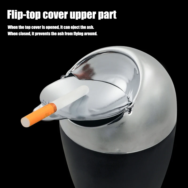 PERFECT Vertical Metal Ashtray With Lid, Dust-Proof, Adjustable Height And Retractable Floor-Standing Ashtray