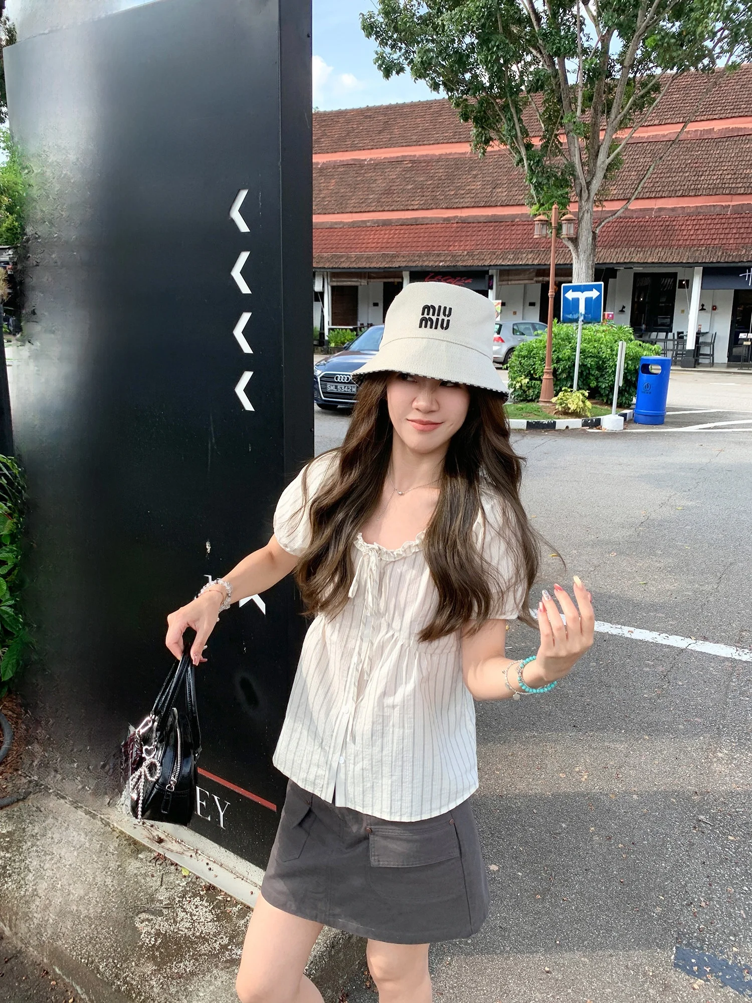 

Летняя полосатая футболка Aeronline для женщин: милый повседневный топ с коротким рукавом-фонариком, дышащий хлопок, прямой крой, для работы и отдыха