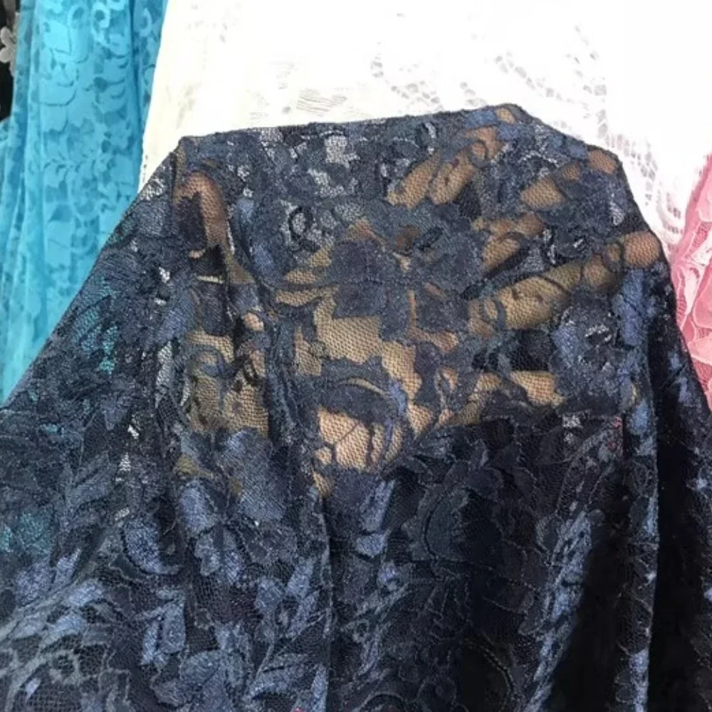 Fluorescent Orange Stretch Lace Fabric Sheer Mesh With Rose Embroidery For Gowns Performance Outfits Fabric Sheer Floral Mesh