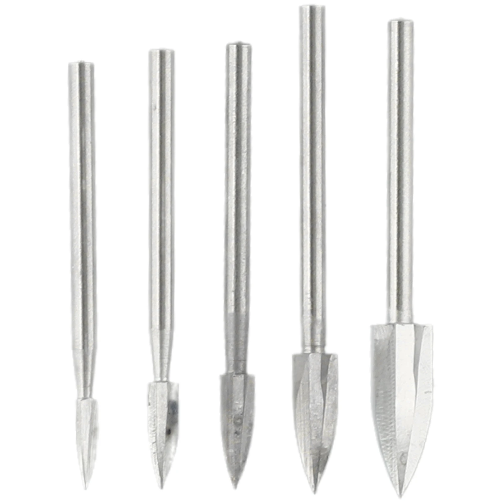 

5pcs 3mm Shank Wood Carving Drill Bit Milling Cutters High Speed Steel Steel Edges Woodworking Chisel Insert Cutter Root Tool