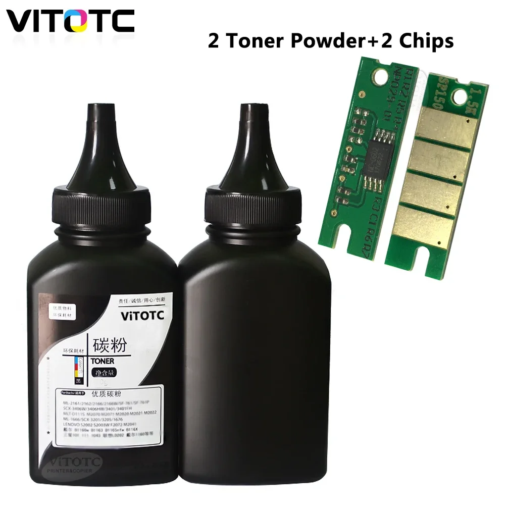 2PC Toner Powder Bottle Toners + 2pcs Cartridge Chips For Ricoh SP 150su SP150 150 SP150su SP150w SP150suw SP150su SP150w Refill