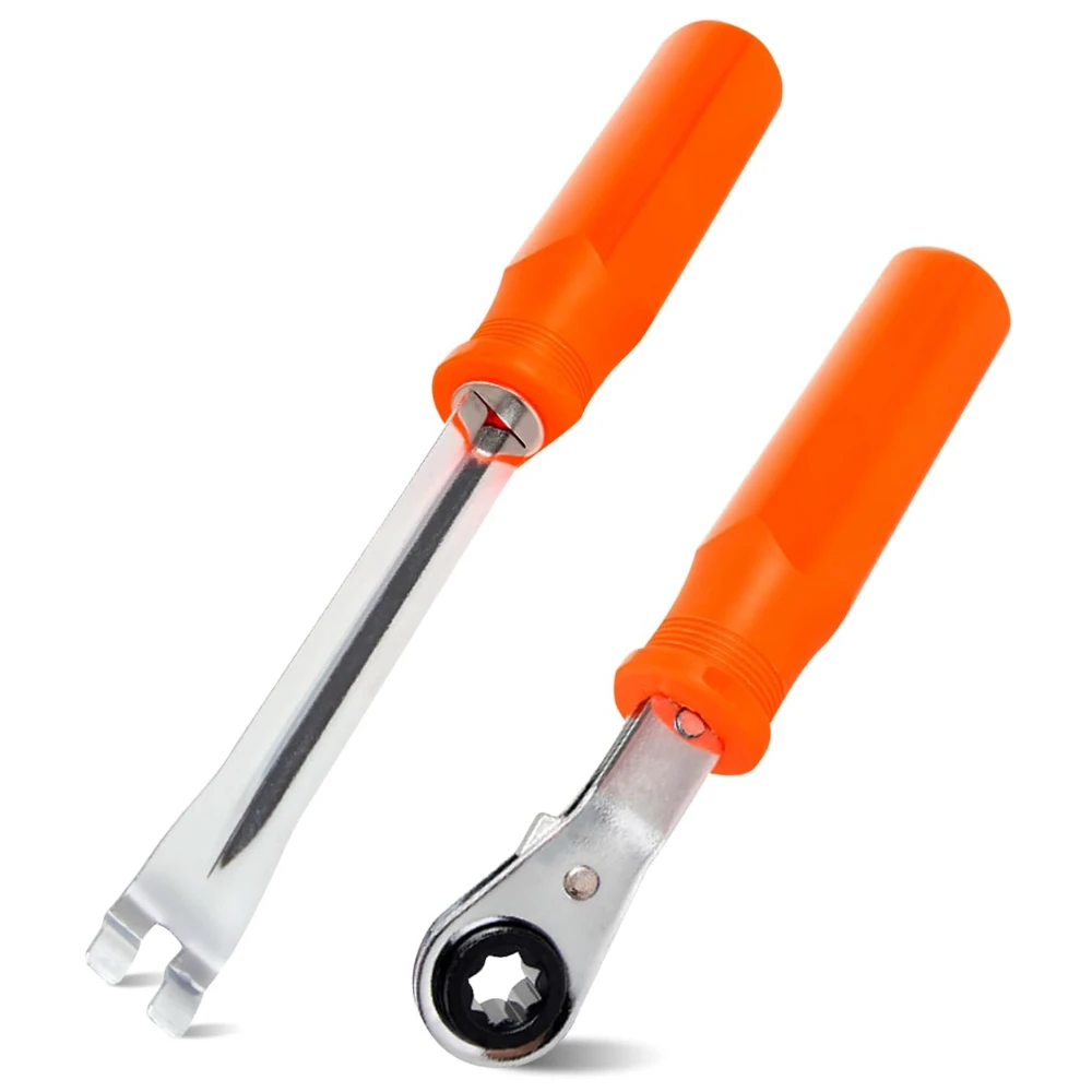 

2PCS Automatic Slack Adjuster Tools 5/16'' Double Square Ratcheting Wrench & Fork End Release Tool Brake Adjustment Tool