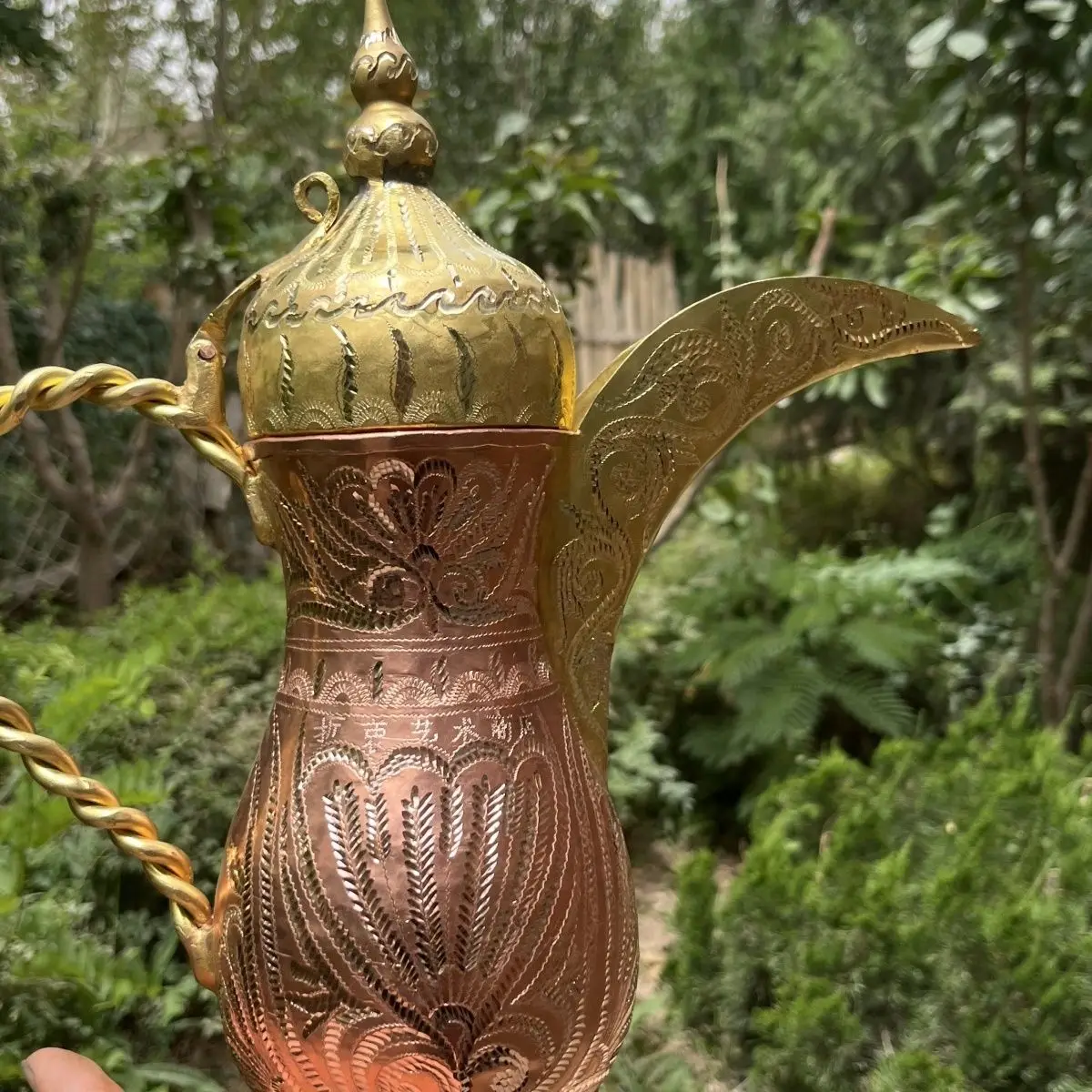 Teko kopi, kerajinan tangan Turki bergaya istana mewah, teko tembaga kelas atas untuk rumah