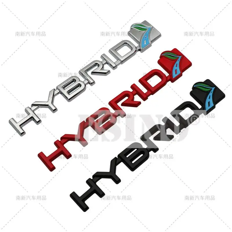 3D Hybrid Rear Trunk Fender Emblem Badge Decal Metal Chrome Zinc Alloy for Toyota RAV4 Reiz Camry Corolla Yaris Avalon