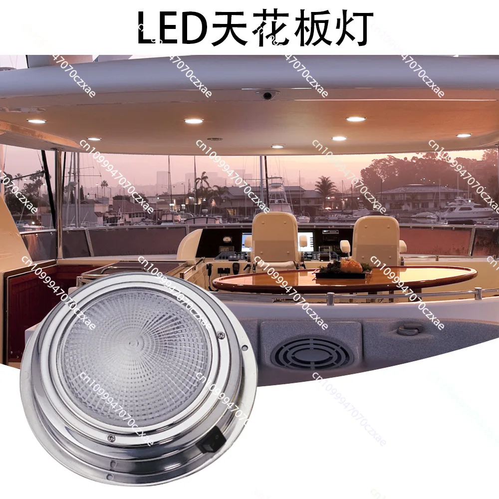

LED Stainless Steel Boat Light, Yacht RV, Ceiling Light Round Ceiling Light Indoor Light 4 Inches 12V