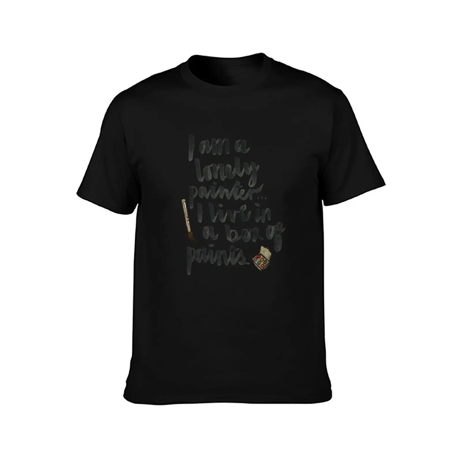 Joni Mitchell 'Lonely Painter' Lyric T-Shirt Large Size Casual Short Sleeve Top T-Shirt