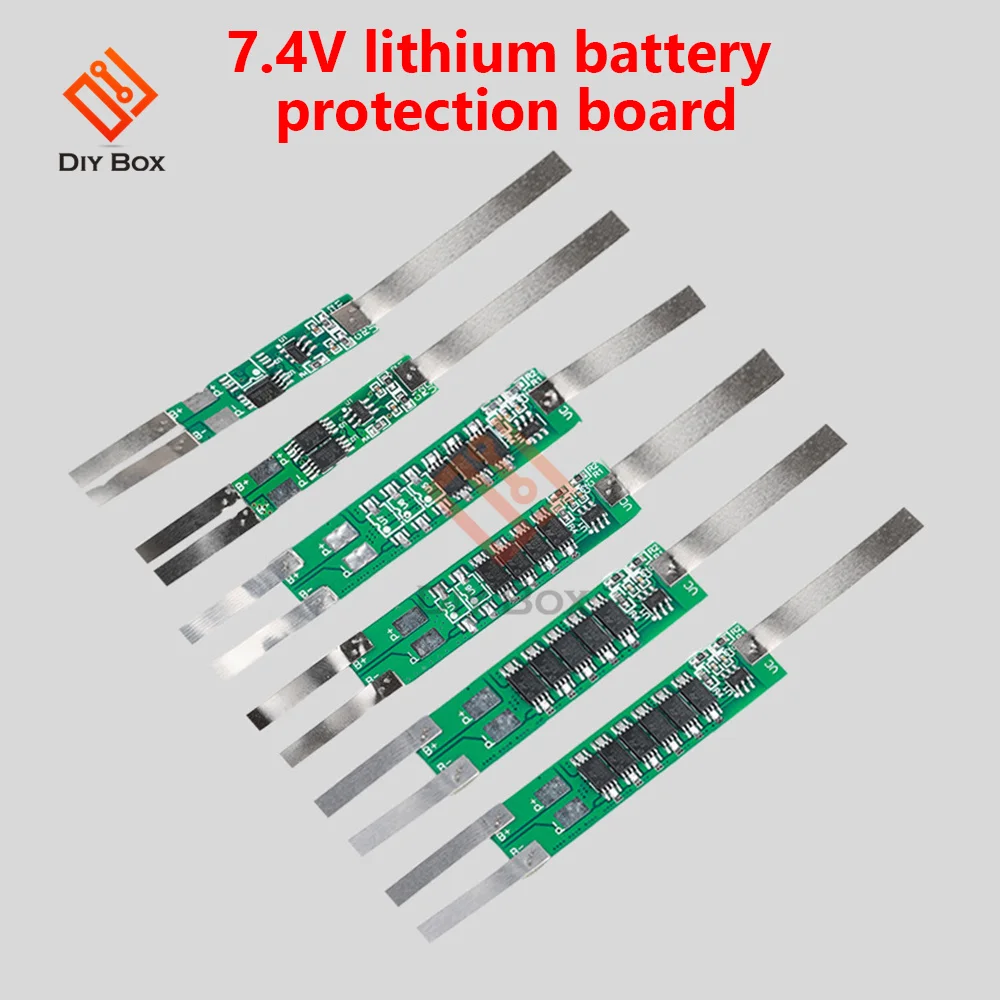 2A 3A 4.5A 6A 7.5A 9A BMS Protection Board For 2S 7.4V 18650 Lithium Battery Protective Plate 1-6MOS With Nickel Strip