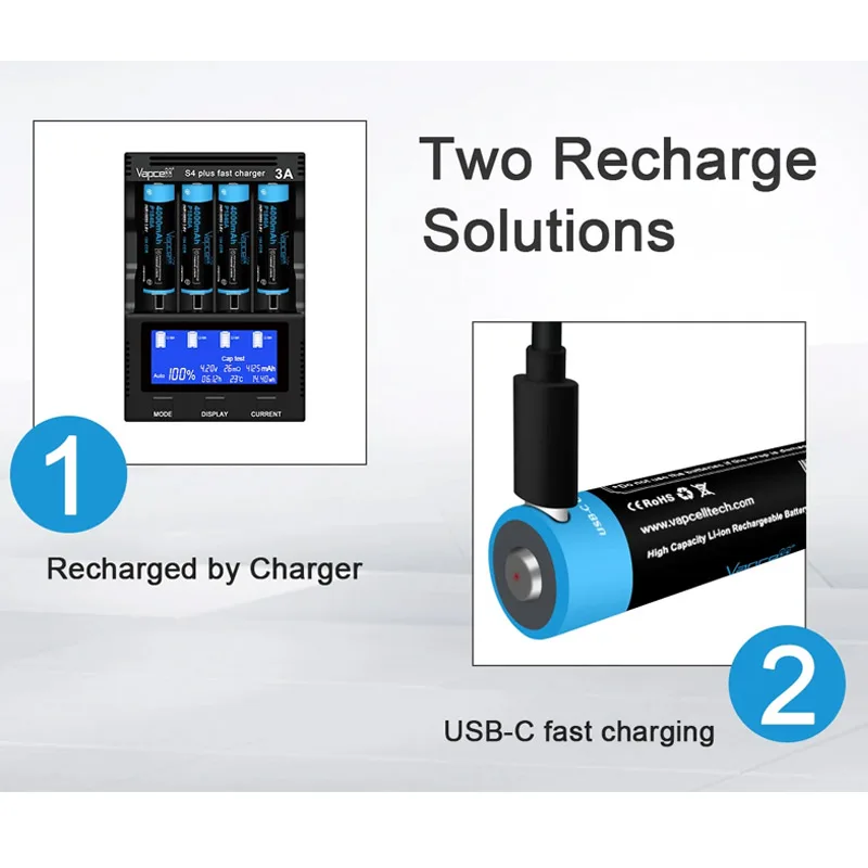 Oryginalny Vapcell P1840A INR 18650 bateria USB 4000mAh o dużej pojemności CDR 10A 3.6V USB-C akumulator litowo-jonowy USB-C do latarki